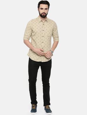 beige printed casual shirt - 16525607 - Standard Image - 4