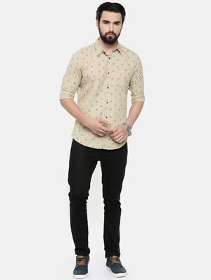 beige printed casual shirt - 16525616 - Standard Image - 4