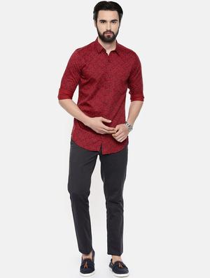 red floral print casual shirt - 16525643 - Standard Image - 4