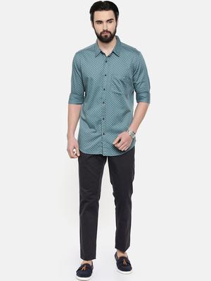 green printed casual shirt - 16525652 - Standard Image - 4