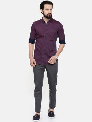 navy blue printed casual shirt - 16525654 - Standard Image - 4