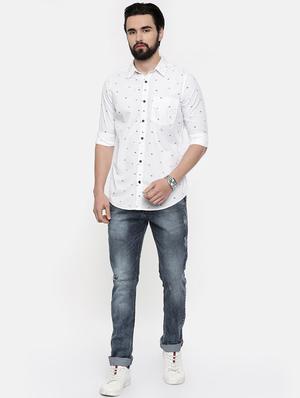 white printed casual shirt - 16525658 - Standard Image - 4