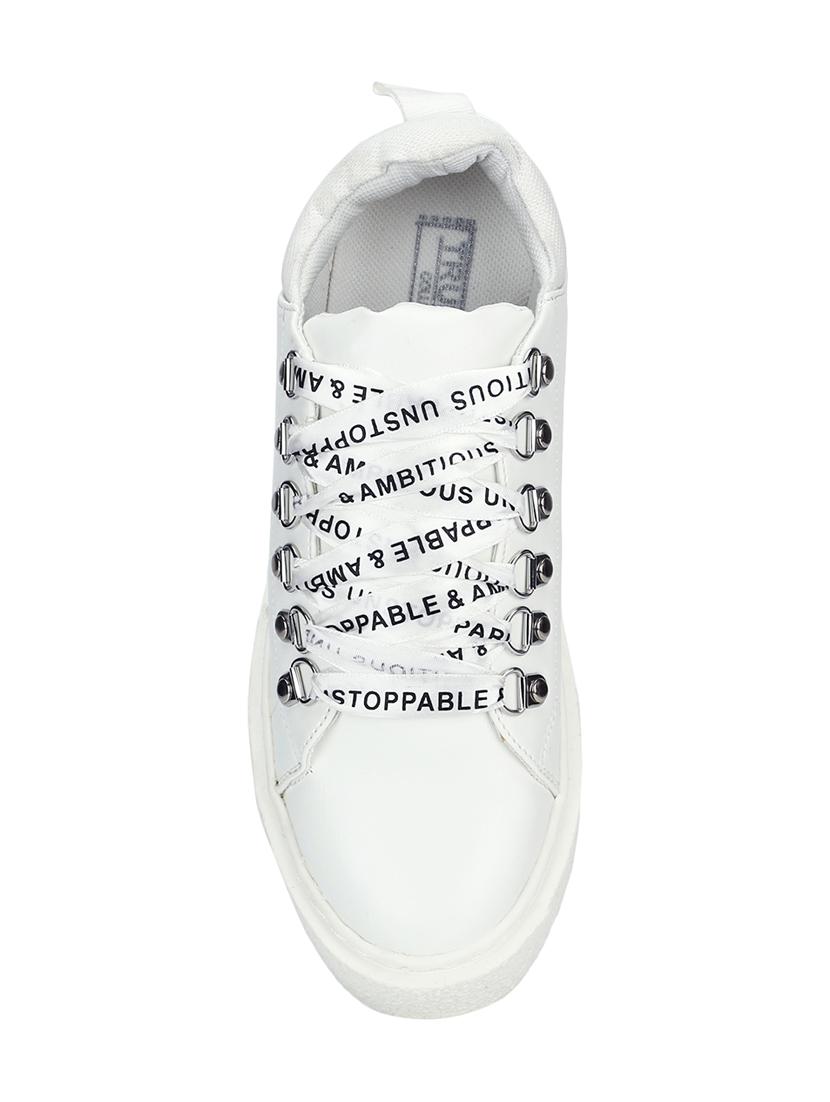 white lace-up sneakers - 16525922 - Zoom Image - 4