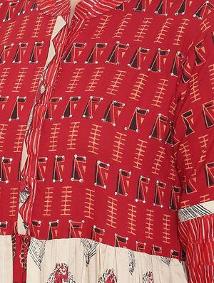 sequined printed a-line kurta - 16526810 - Standard Image - 4