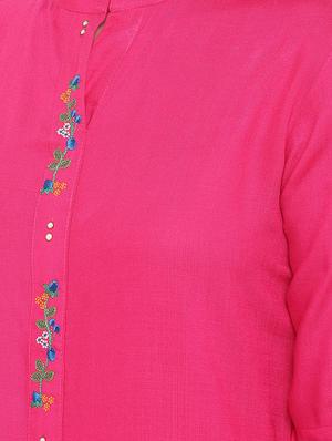solid straight kurta - 16526889 - Standard Image - 4