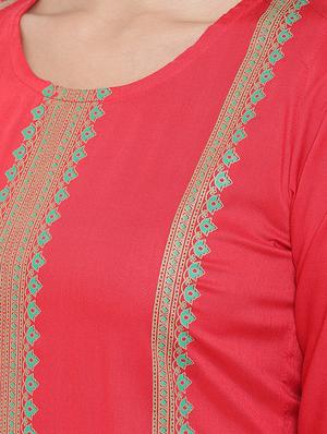 printed straight kurta - 16526892 - Standard Image - 4