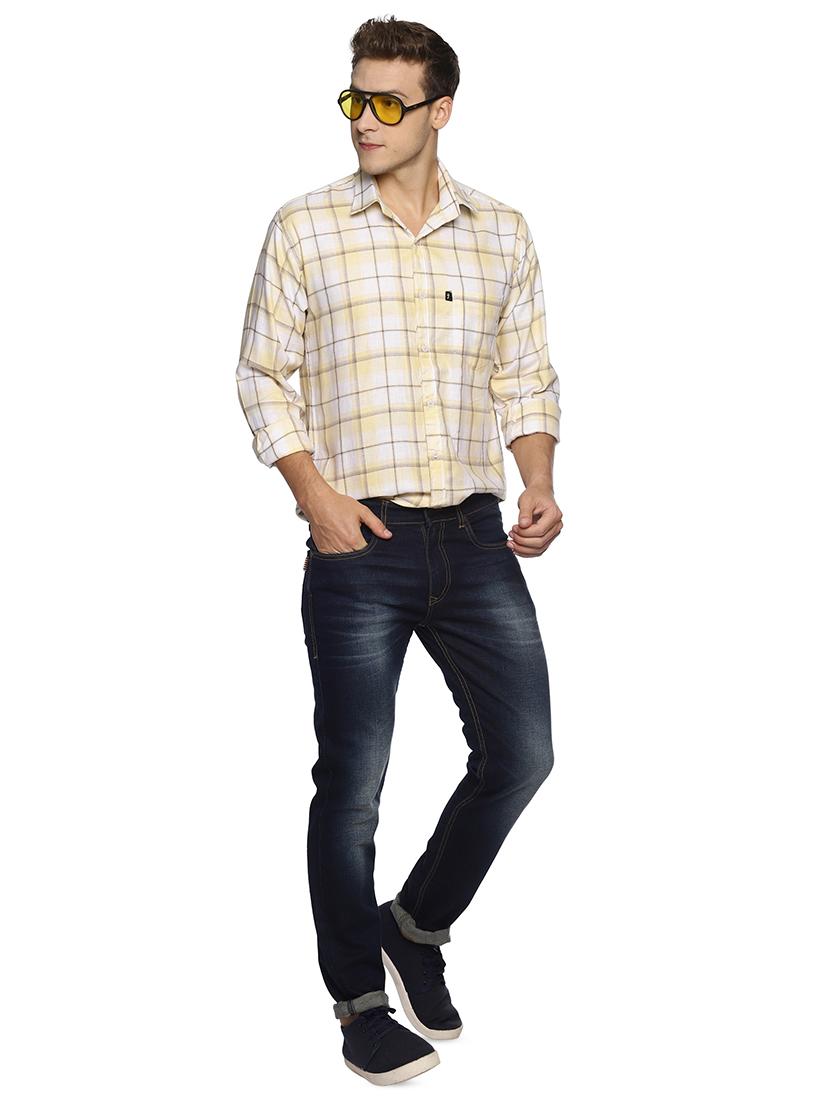 yellow checkered casual shirt - 16527494 - Zoom Image - 4