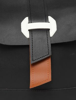 black leatherette (pu) fashion backpack - 16527580 - Standard Image - 4