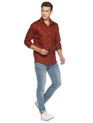brown printed casual shirt - 16527660 - Standard Image - 4