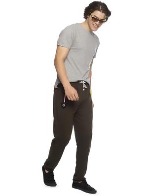 olive green solid full length track pant - 16527705 - Standard Image - 4