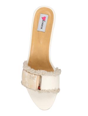 save more white leatherette slip on sandals - 16527914 - Standard Image - 4