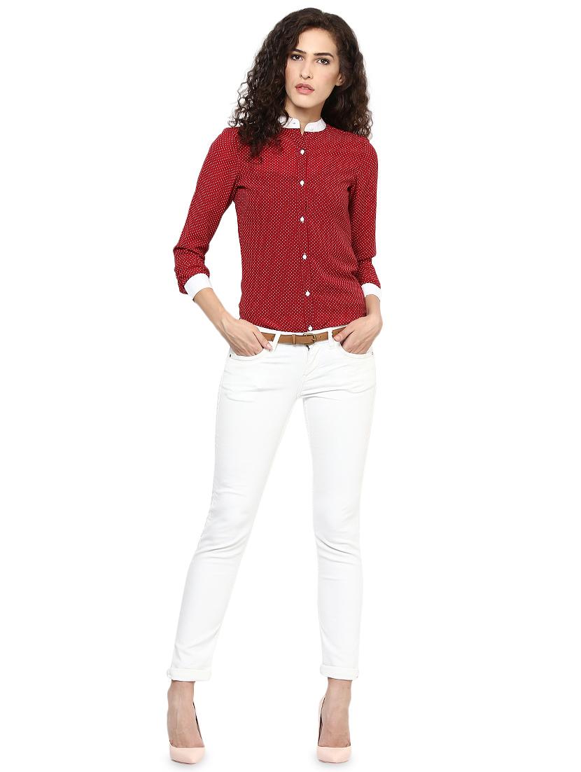 long sleeved polka dot shirt - 16528385 - Zoom Image - 4