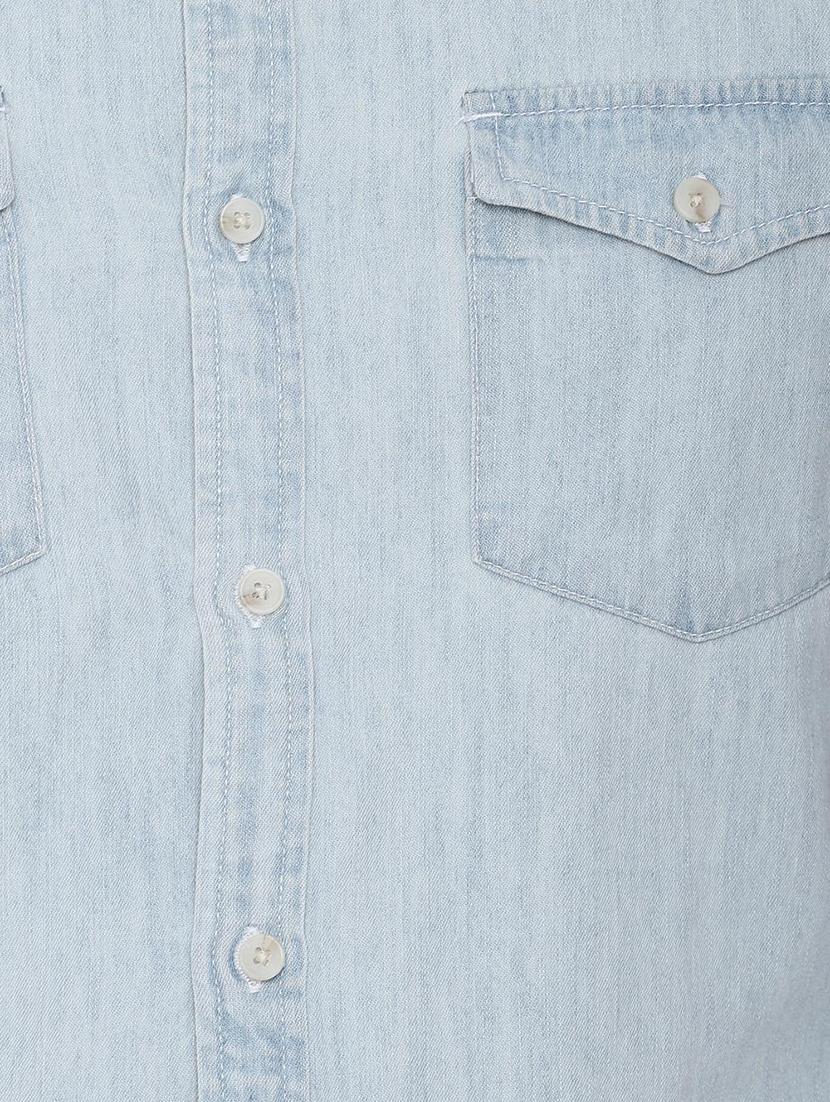 light blue solid casual shirt - 16529309 - Zoom Image - 4