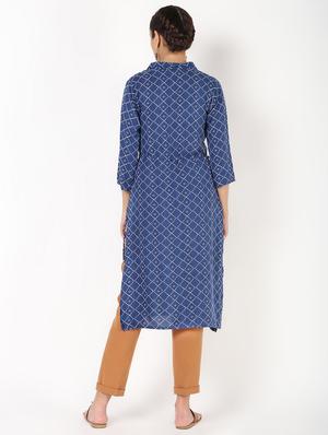 printed straight kurta - 16529632 - Standard Image - 4