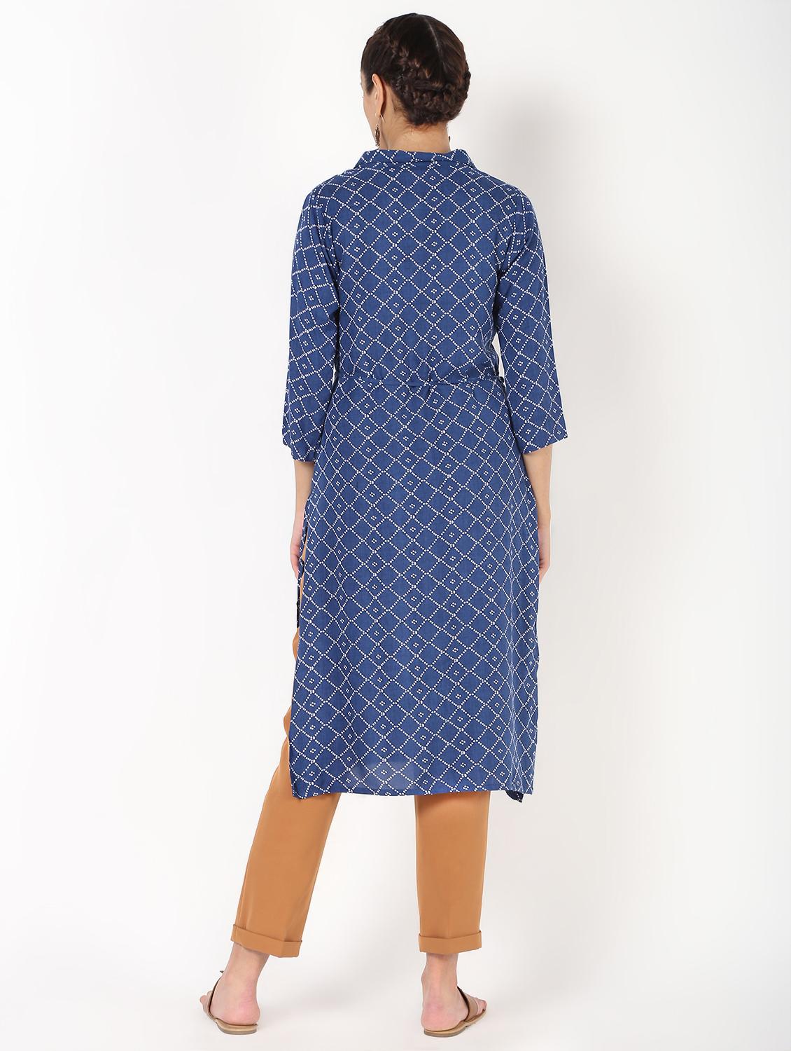 printed straight kurta - 16529632 - Zoom Image - 4