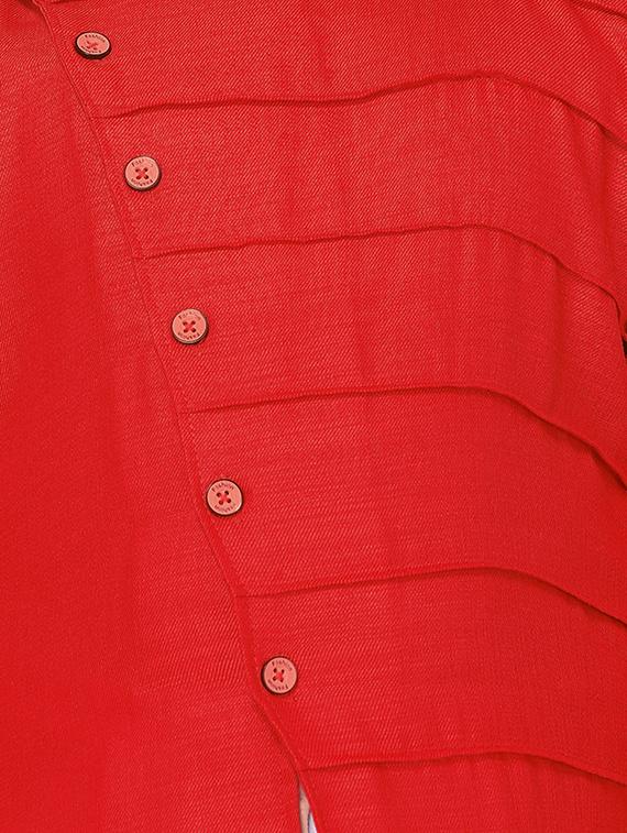 red cotton kurta pyjama set - 16530660 - Zoom Image - 4