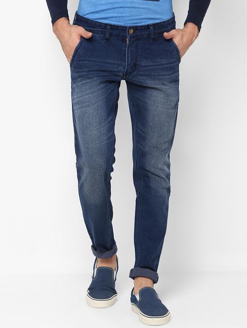 dark blue heavy washed denim jeans - 16531233 - Standard Image - 1