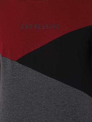 grey color block t-shirt - 16531276 - Standard Image - 4