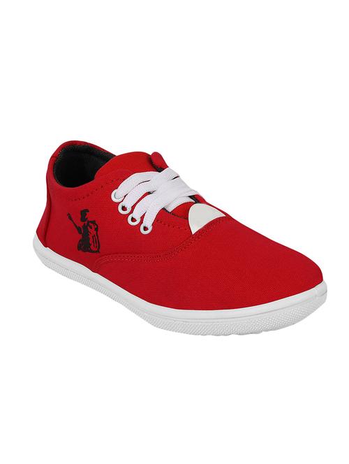 kzaara red canvas lace up sneakers - 16532487 - Standard Image - 1