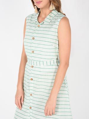 button up striped shirt dress - 16532743 - Standard Image - 4