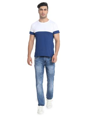 blue cotton blend washed jeans - 16533991 - Standard Image - 4