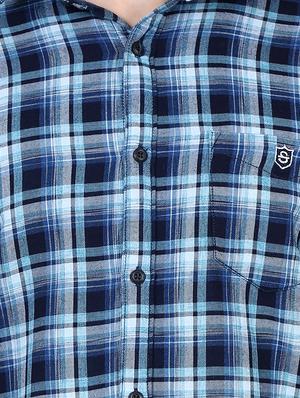blue checkered casual shirt - 16534225 - Standard Image - 4