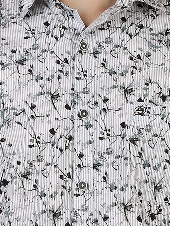 grey floral print casual shirt - 16534232 - Zoom Image - 4