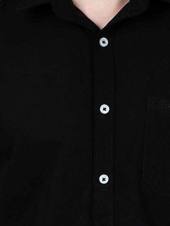black solid casual shirt - 16534235 - Zoom Image - 4