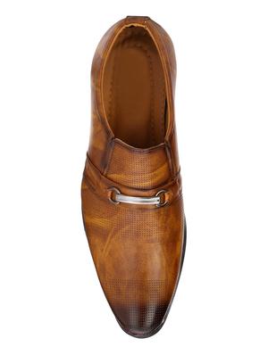 shoe island tan leatherette slip ons - 16534829 - Standard Image - 4