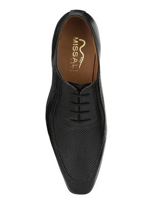missali shoes black leather lace-up oxfords - 16535722 - Standard Image - 4