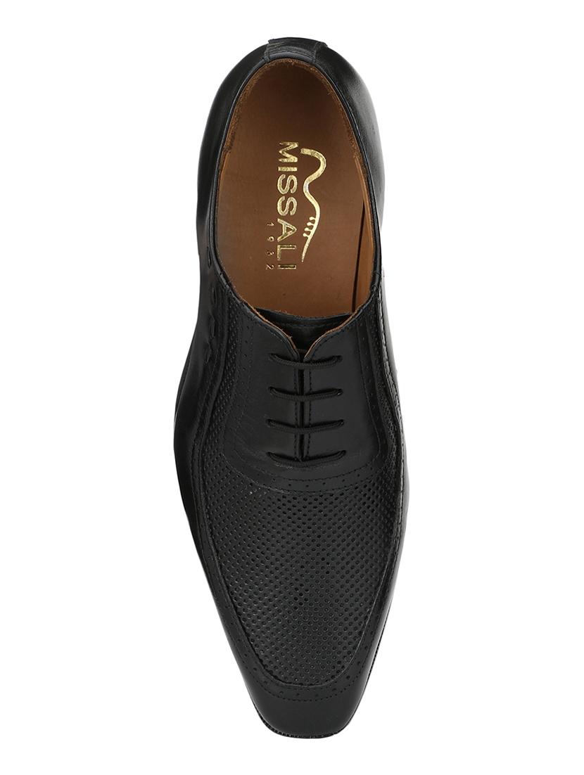 missali shoes black leather lace-up oxfords - 16535722 - Zoom Image - 4