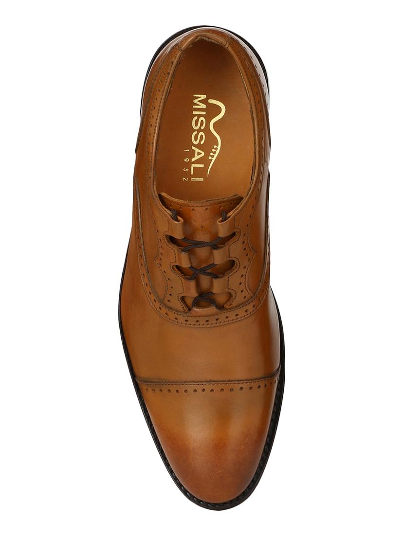 missali shoes tan leather lace-up oxfords - 16535740 - Zoom Image - 4