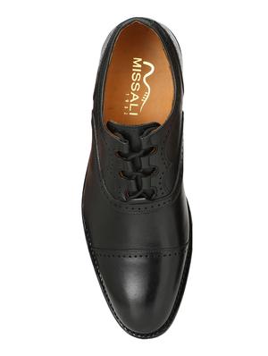 missali shoes black leather lace-up oxfords - 16535741 - Standard Image - 4