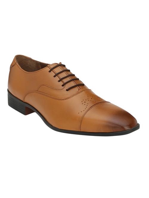 missali shoes tan leather lace-up oxfords - 16535755 - Very Small Image - 1