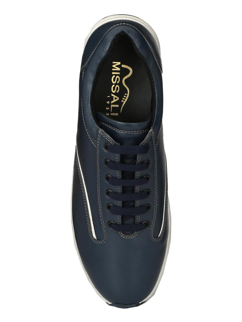 missali shoes blue leather lace up shoes - 16535766 - Zoom Image - 4
