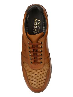 missali shoes tan leather lace up shoes - 16535767 - Standard Image - 4
