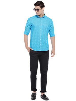 blue printed casual shirt - 16536237 - Standard Image - 4