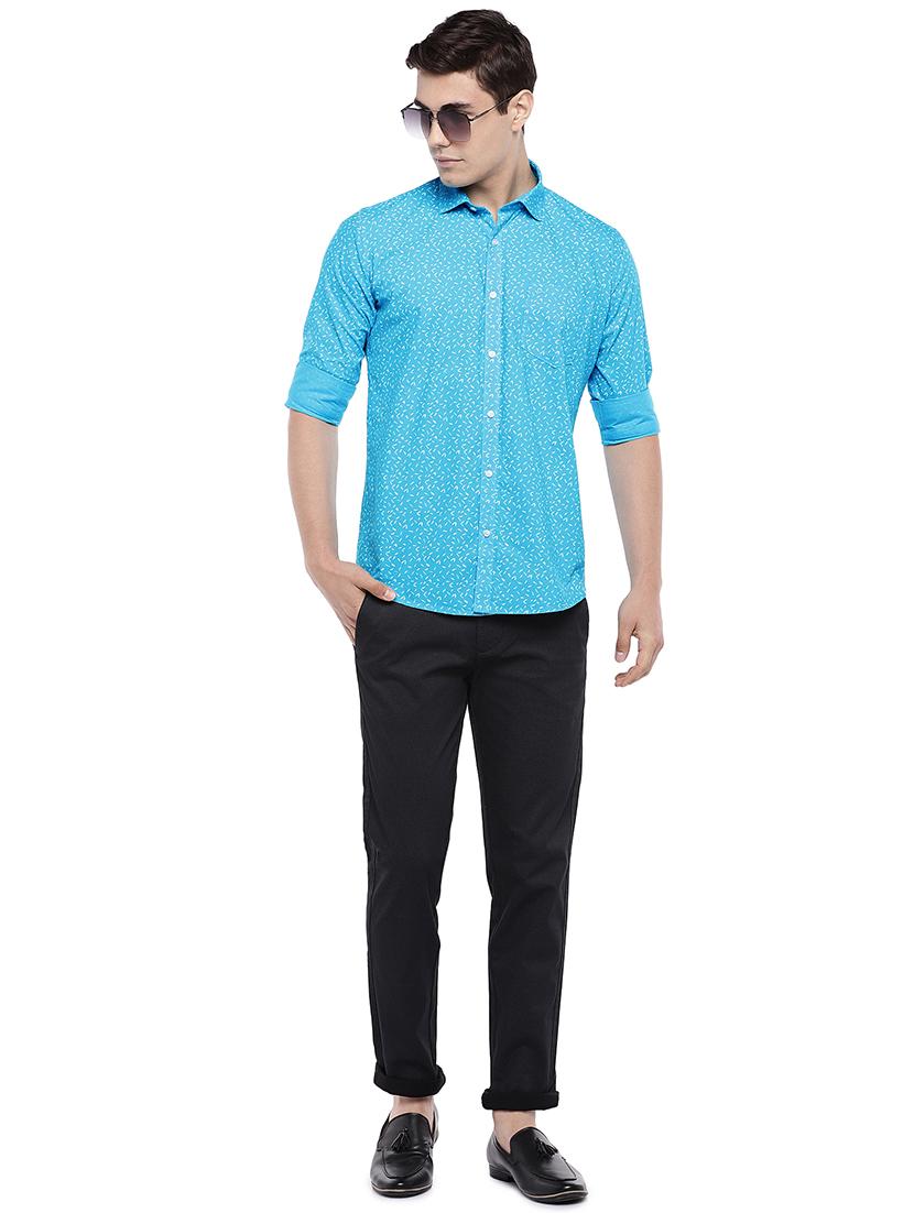 blue printed casual shirt - 16536237 - Zoom Image - 4
