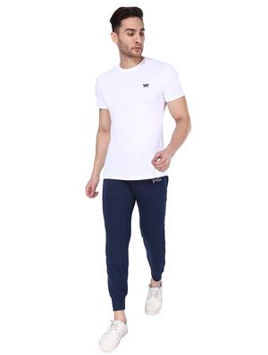 blue solid joggers - 16536398 - Standard Image - 4