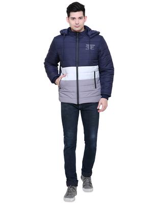navy blue nylon quilted jacket - 16538097 - Standard Image - 4