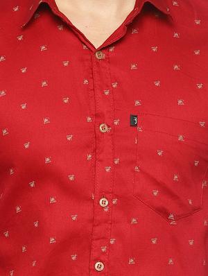 red printed casual shirt - 16538260 - Standard Image - 4