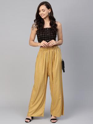 high rise striped palazzo - 16539531 - Standard Image - 4