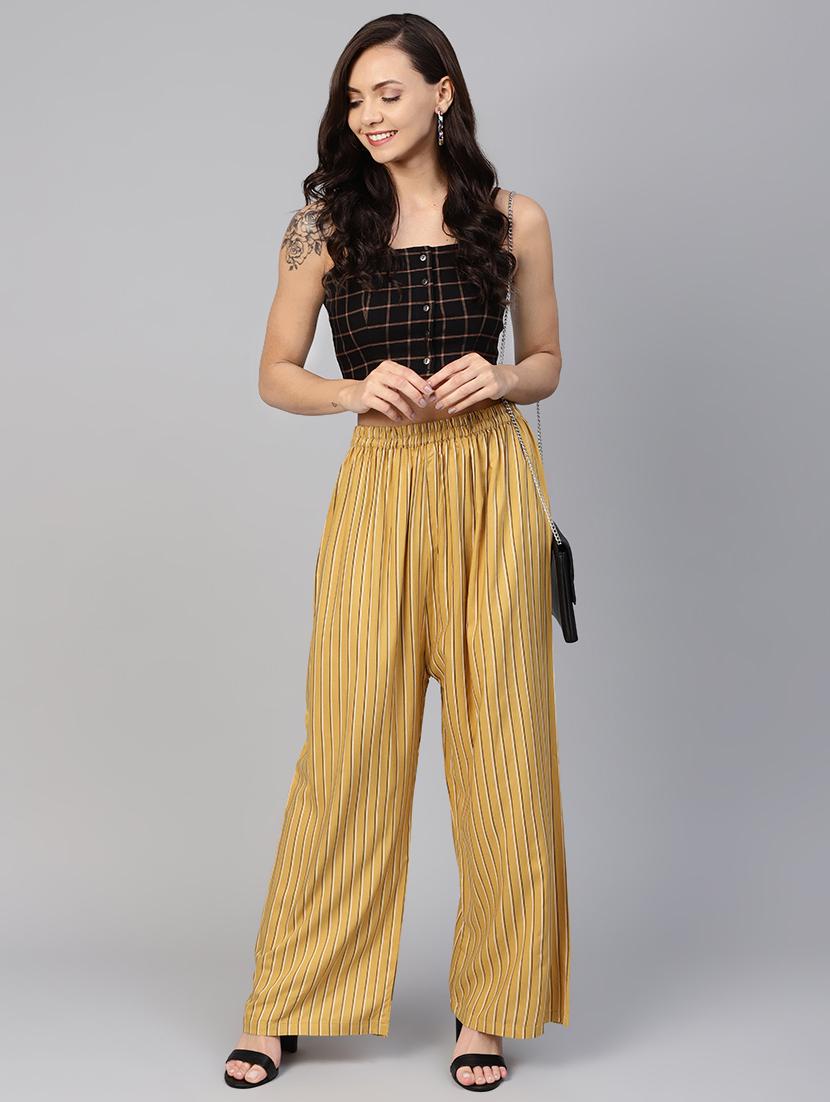 high rise striped palazzo - 16539531 - Zoom Image - 4