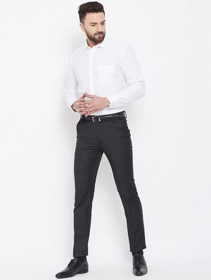 black checkered flat front formal trouser - 16539713 - Standard Image - 4