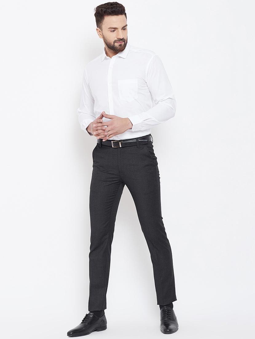 black checkered flat front formal trouser - 16539713 - Zoom Image - 4