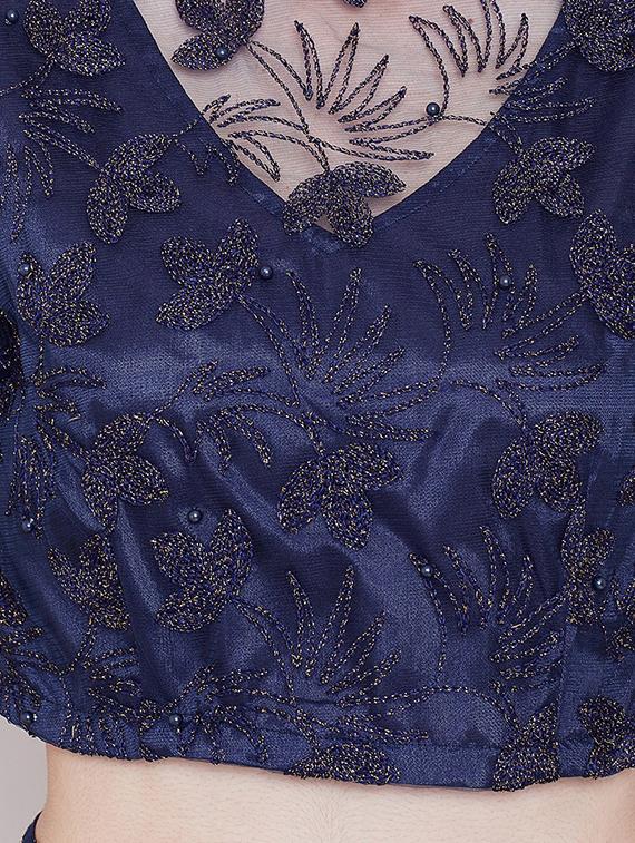 embroidered a-line lehenga - 16542136 - Zoom Image - 4