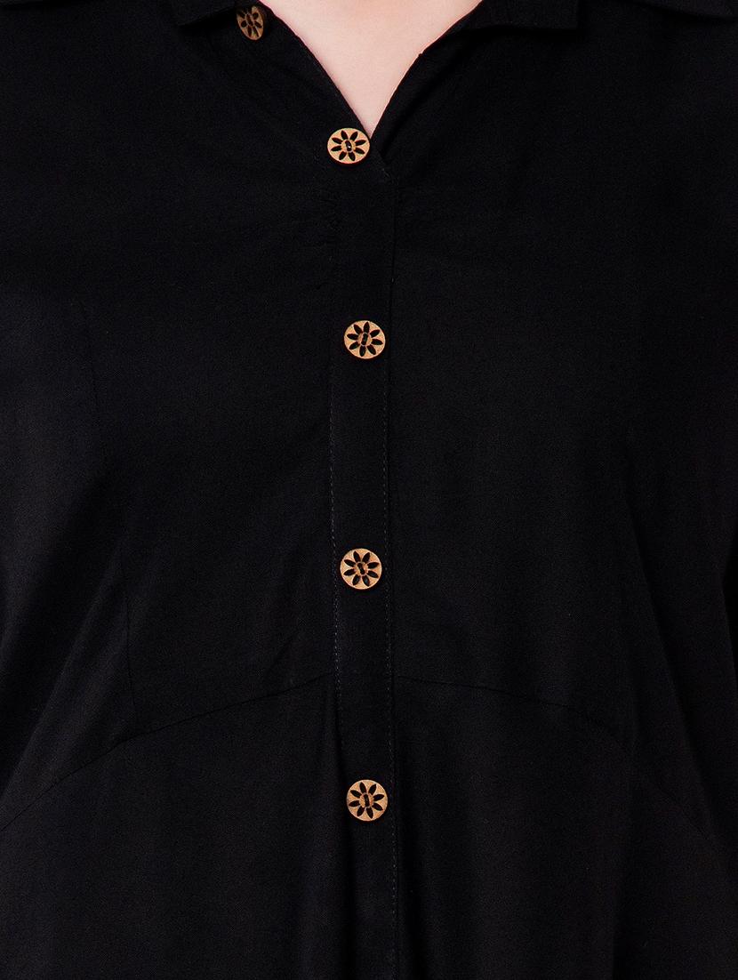 shirt collar flared tunic - 16542560 - Zoom Image - 4
