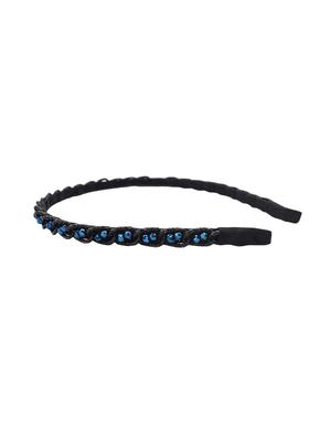 jewelz black metal hairband with multi blue plastic crystals - 16542636 - Standard Image - 4