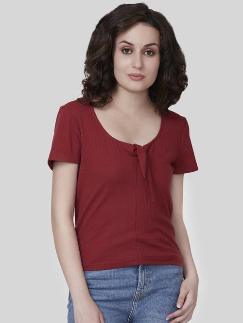 tie knot solid tee - 16543034 - Standard Image - 1