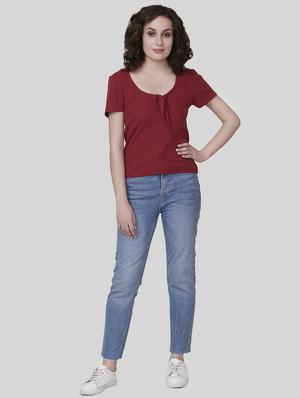 tie knot solid tee - 16543034 - Standard Image - 4